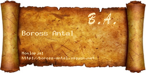 Boross Antal névjegykártya